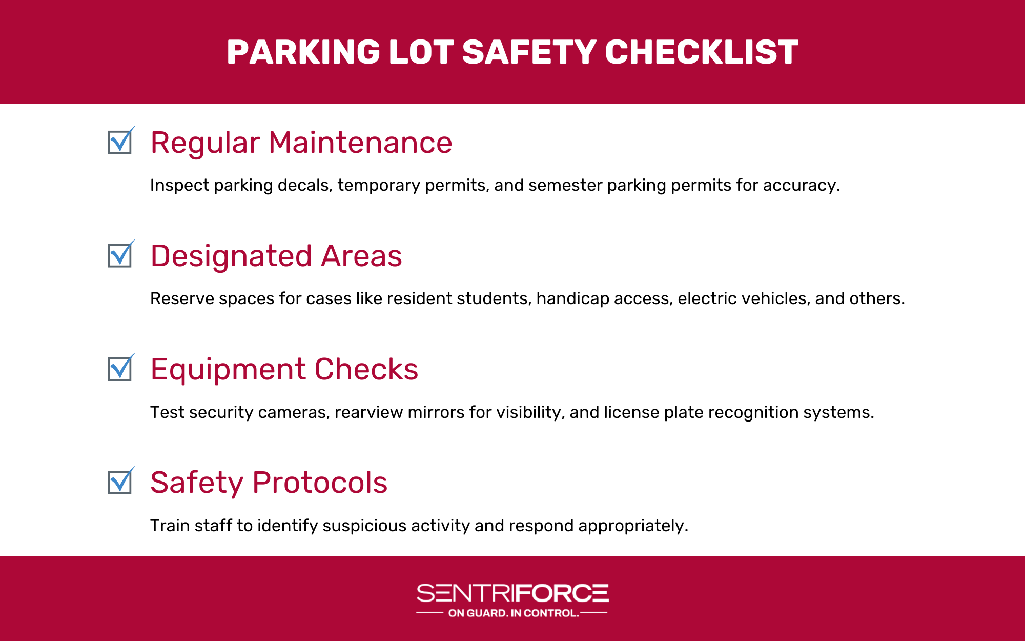 Parking Lot Safety Checklist